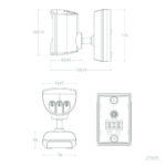 Détecteur de présence PIR double tête rectangulaire, montage en saillie avec rotule réglable