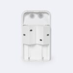 Détecteur de mouvement PIR blanc en plastique, boîtier rectangulaire, capteurs orientables pour montage extérieur