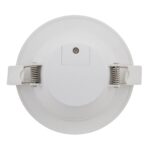 Downlight encastrable rond blanc avec ressorts de fixation et collerette plate