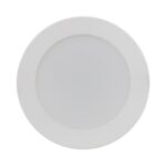 Downlight encastrable rond blanc avec diffuseur opalin et cadre fin, montage encastré