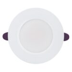 Downlight encastrable rond blanc avec diffuseur opalin et ressorts de fixation