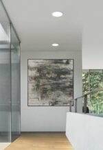 Downlight encastré blanc rond au plafond, finition mate