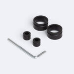 Bagues caoutchouc noires et clé Allen argentée