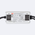 Driver LED rectangulaire argenté IP67, boîtier étanche avec câbles entrée et sortie