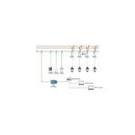 Driver LED DALI en schéma de câblage pour installation extérieure, connexions vers plusieurs luminaires