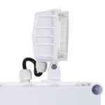Projecteur LED orientable blanc à tête carrée monté sur support articulé