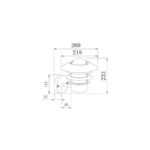 Applique murale extérieure en acier galvanisé, abat-jour dôme superposé et diffuseur cylindrique