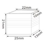 Embout pour gaine néon rectangulaire, dimensions 25×21×22 mm, ouverture 10×13 mm