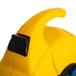 Enrouleur automatique jaune à coque plastique avec poignée intégrée pour câble extérieur