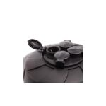 Enrouleur automatique noir avec prises protégées et boîtier circulaire