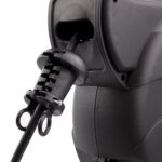 Enrouleur électrique mural noir en plastique avec câble et dispositif de maintien anti-torsion