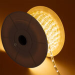 Gaine LED Ronde 220V 36 LED/m BOBINE 50m Coupe 100cm IP65 Blanc chaud