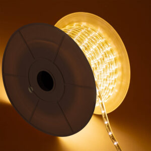 Gaine LED Ronde 220V 36 LED/m BOBINE 50m Coupe 100cm IP65 Blanc chaud