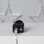 Guirlande LED extérieure embout noir avec câble transparent et capteur rond