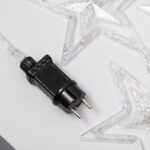 Guirlande LED étoiles transparentes avec prise européenne deux broches