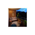 Guirlande lumineuse extérieure suspendue avec ampoules globe et douilles E27, lumière chaude, installation balcon