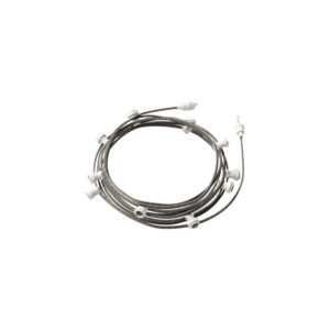 Guirlande Extérieure Lumet System 12.5m avec 10 Douilles E27 Blanche Creative-Cables CATE27B125 Blanc / Gris