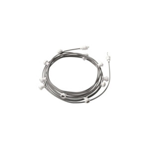 Guirlande Extérieure Lumet System 12.5m avec 10 Douilles E27 Blanche Creative-Cables CATE27B125 Blanc / Noir