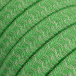 Câble textile vert tressé à motif chevrons pour guirlande extérieure