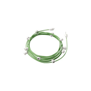 Guirlande Extérieure Lumet System 12.5m avec 10 Douilles E27 Blanche Creative-Cables CATE27B125 Vert