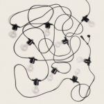 Kit Guirlande Lumineuse Extérieure 10m Noir + 10 Ampoules Filament LED E27 24V