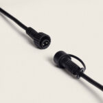 Connecteurs noirs pour guirlande extérieure, fiches cylindriques en plastique