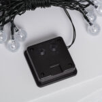 Guirlande LED 30 boules transparentes sur câble noir avec boîtier de commande