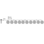 Guirlande LED solaire boules lumineuses, espacement 50 cm, panneau solaire avec piquet