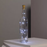 Guirlande LED fil de fer dans bouteille en verre, lumières blanc froid