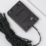 Guirlande LED extérieure 4m, câbles verts et boîtier de contrôle solaire
