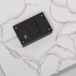 Guirlande LED extérieure 5 m, câbles transparents avec petites ampoules et boîtier noir pour alimentation