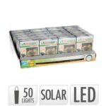 Guirlande LED solaire 50 lampes en boîtes présentoir pour éclairage extérieur