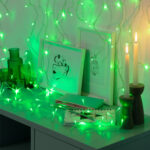 Guirlande LED verte 5 m à fils fins pour décoration intérieure ou extérieure