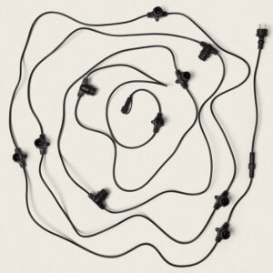 Guirlande LED Extérieure avec 10 Douilles B22 10m Noir IP44