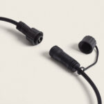 Connecteur étanche pour guirlande LED extérieure noir avec capuchon fileté