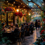 Guirlande LED extérieure câble noir avec ampoules suspendues à filament, éclairage d'ambiance pour terrasse