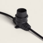 Douille B22 noire en plastique avec câble pour guirlande LED extérieure