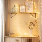 Guirlande LED fil de fer, lumières blanc chaud suspendue en décor mural intérieur