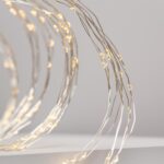 Guirlande LED fil de fer, fils fins argentés et petites LED blanc chaud, flexible pour décoration