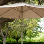 Guirlande LED pour parasol 1 m, LEDs blanc chaud fixée sous toile beige