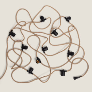 Guirlande Lumineuse Extérieure Textile avec 10 Douilles 10m IP65