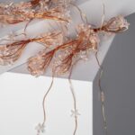 Guirlande LED fils fins cuivre avec petites étoiles transparentes