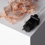 Guirlande lumineuse LED à fil cuivre avec petites perles transparentes et prise européenne