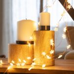 Guirlande lumineuse LED petites étoiles fil fin cuivré lumière blanc chaud décorative