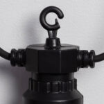 Guirlande solaire douille plastique noire avec crochet de suspension et connexions câblées