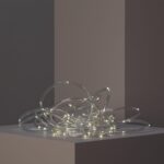 Guirlande LED câble transparent, petites LED blanc chaud enroulées