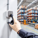 Interrupteur double mural en boîtier étanche gris, montage en saillie pour installation extérieure