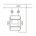 Interrupteur double IP54 avec schéma de câblage pour éclairage extérieur