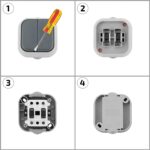 Interrupteur double IP54 gris en plastique, boîtier étanche pour montage apparent, deux bascules