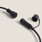 Connecteur à visser noir pour câble de guirlande lumineuse extérieure, prise mâle et femelle